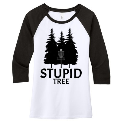 Stupid Tree Disc Golf Women's Tri-Blend 3/4-Sleeve Raglan Shirt