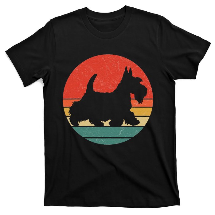 Scottish Terrier Vintage Silhouette Retro Scottie Dog Gift T-Shirt