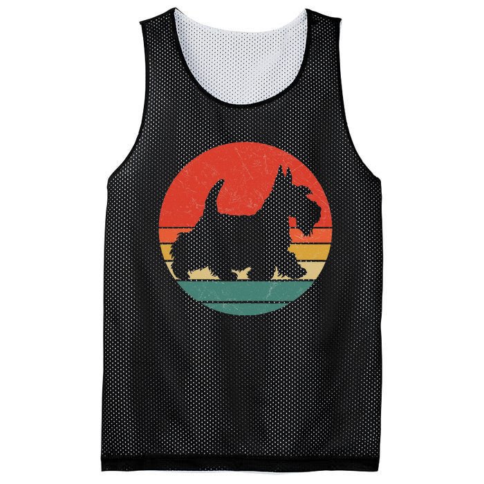 Scottish Terrier Vintage Silhouette Retro Scottie Dog Gift Mesh Reversible Basketball Jersey Tank