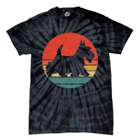 Scottish Terrier Vintage Silhouette Retro Scottie Dog Gift Tie-Dye T-Shirt