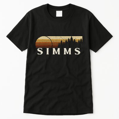 Simms Tx Vintage Evergreen Sunset Eighties Retro Tall T-Shirt