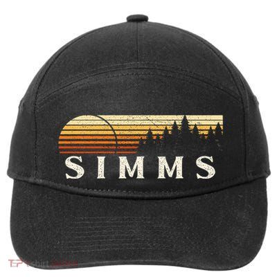 Simms Tx Vintage Evergreen Sunset Eighties Retro 7-Panel Snapback Hat