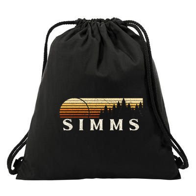 Simms Tx Vintage Evergreen Sunset Eighties Retro Drawstring Bag
