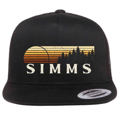 Simms Tx Vintage Evergreen Sunset Eighties Retro Flatbill Hat