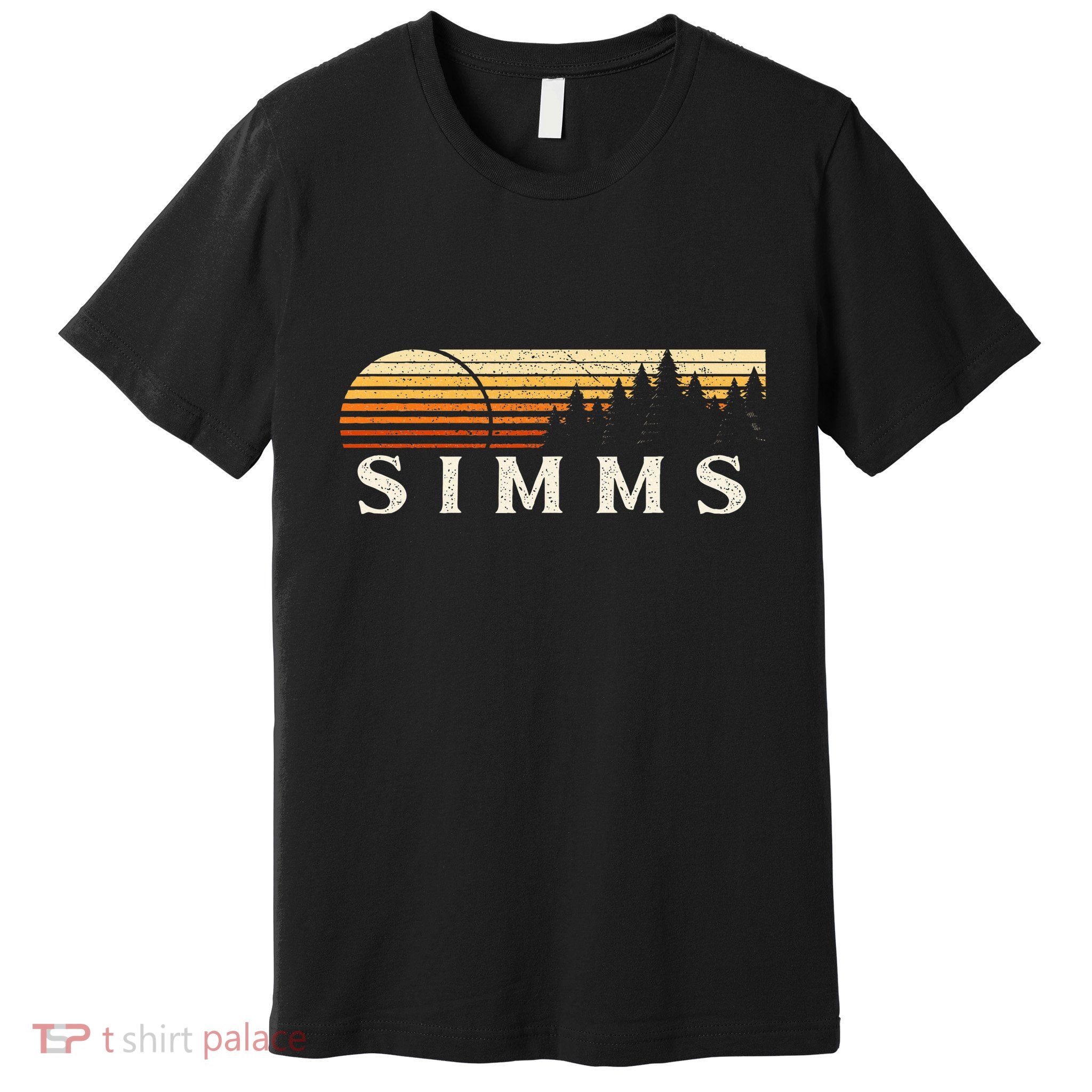 Simms Tx Vintage Evergreen Sunset Eighties Retro Premium T-Shirt