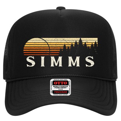 Simms Tx Vintage Evergreen Sunset Eighties Retro Trucker Hat