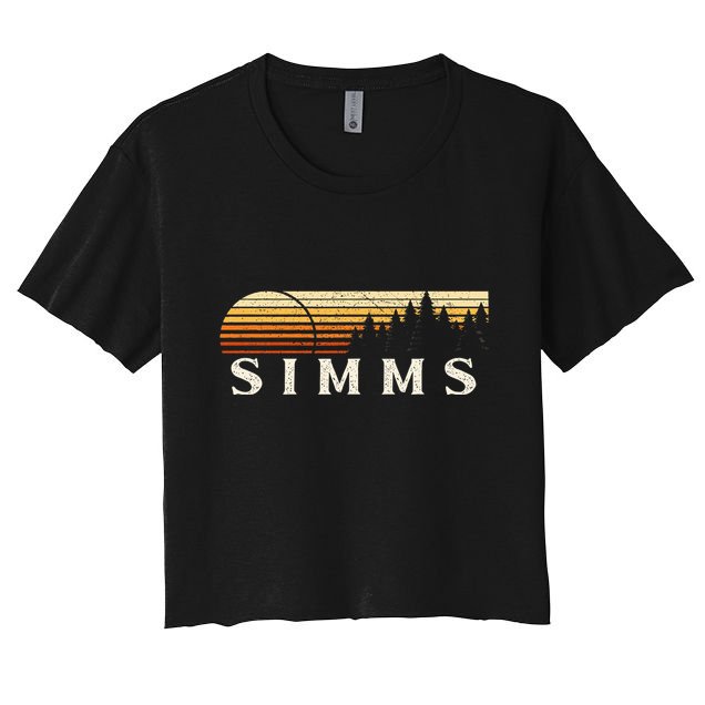 Simms Tx Vintage Evergreen Sunset Eighties Retro Crop Top