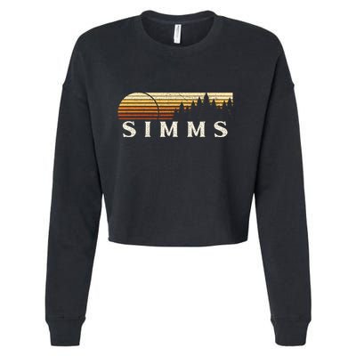 Simms Tx Vintage Evergreen Sunset Eighties Retro Cropped Pullover Crew