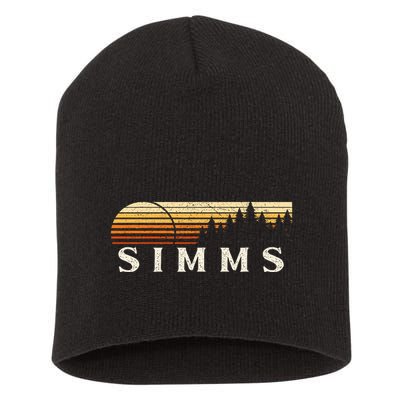 Simms Tx Vintage Evergreen Sunset Eighties Retro Short Acrylic Beanie