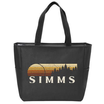 Simms Tx Vintage Evergreen Sunset Eighties Retro Zip Tote Bag