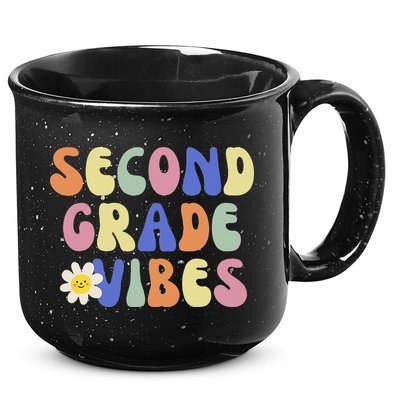 Student Teacher Vintage Retro Second Grade Vibes 15oz Campfire Ceramic Mug