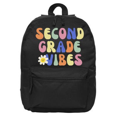 Student Teacher Vintage Retro Second Grade Vibes 16 in Basic Backpack
