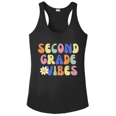Student Teacher Vintage Retro Second Grade Vibes Ladies PosiCharge Competitor Racerback Tank