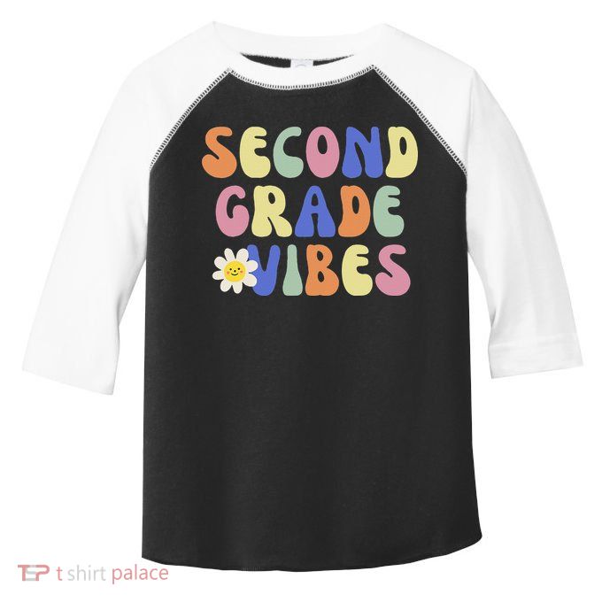 Student Teacher Vintage Retro Second Grade Vibes Toddler Fine Jersey T-Shirt