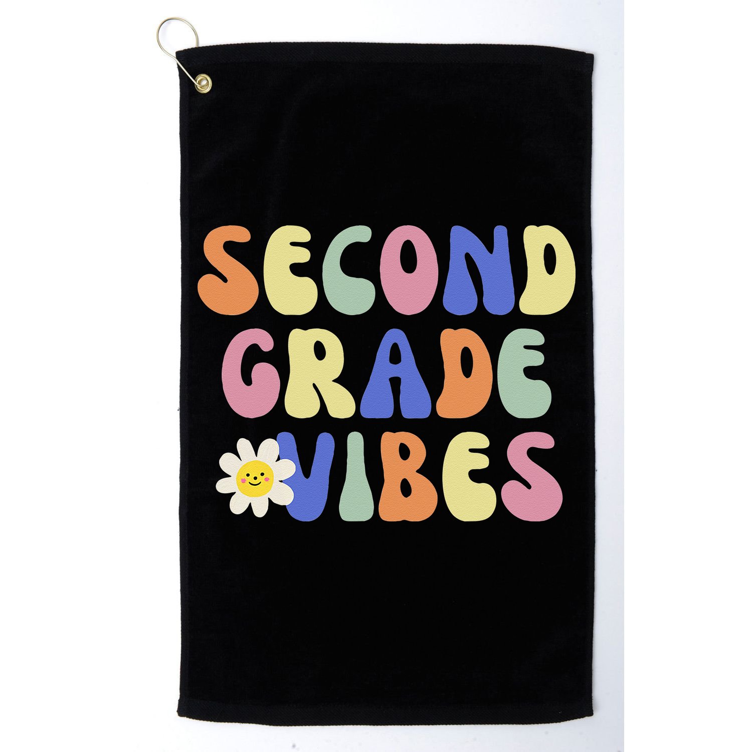 Student Teacher Vintage Retro Second Grade Vibes Golf Towel