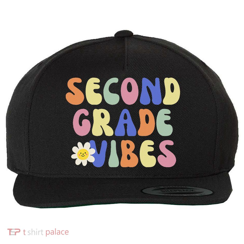 Student Teacher Vintage Retro Second Grade Vibes Wool Snapback Cap