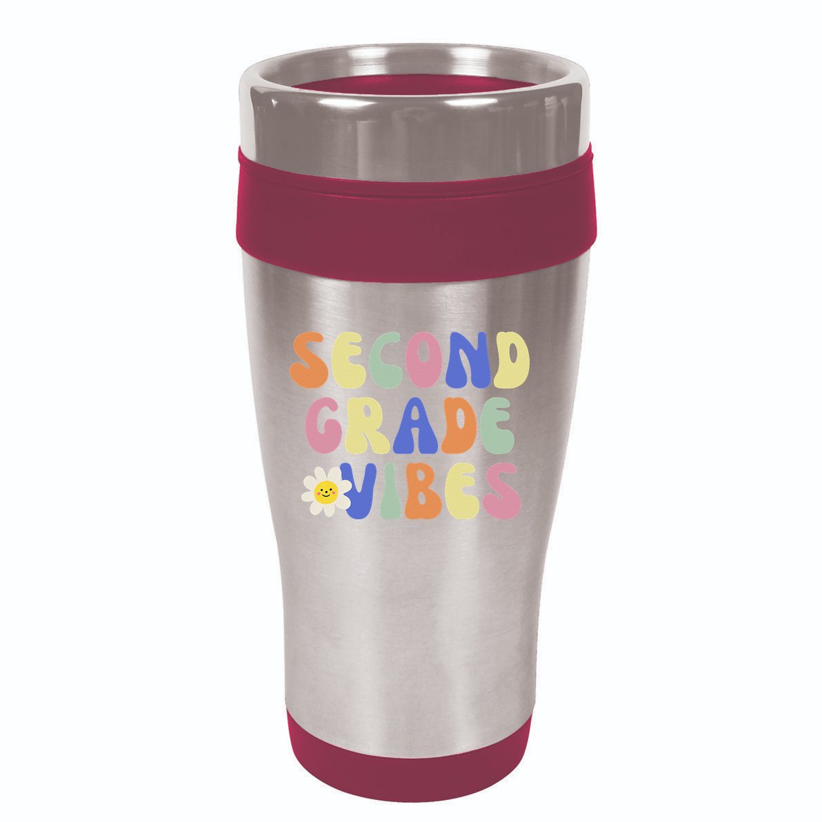 Student Teacher Vintage Retro Second Grade Vibes 16oz Travel Tumbler