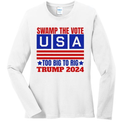 Swamp The Vote Never Surrender Design Ladies Long Sleeve Shirt