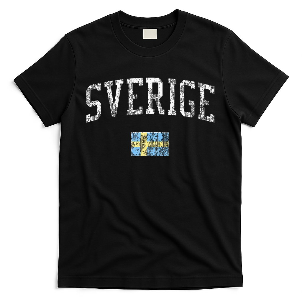 Sweden T Vintage Sports Design Swedish Flag T-Shirt