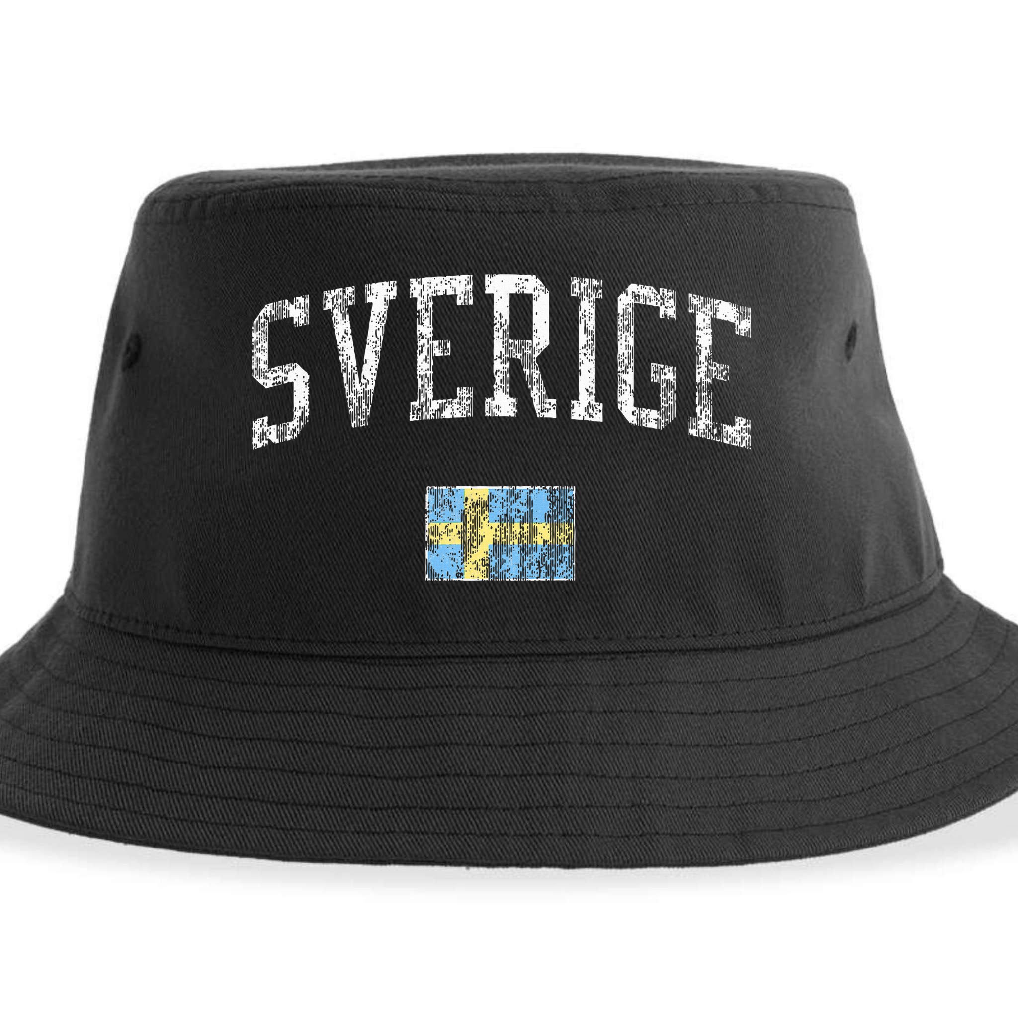 Sweden T Vintage Sports Design Swedish Flag Sustainable Bucket Hat