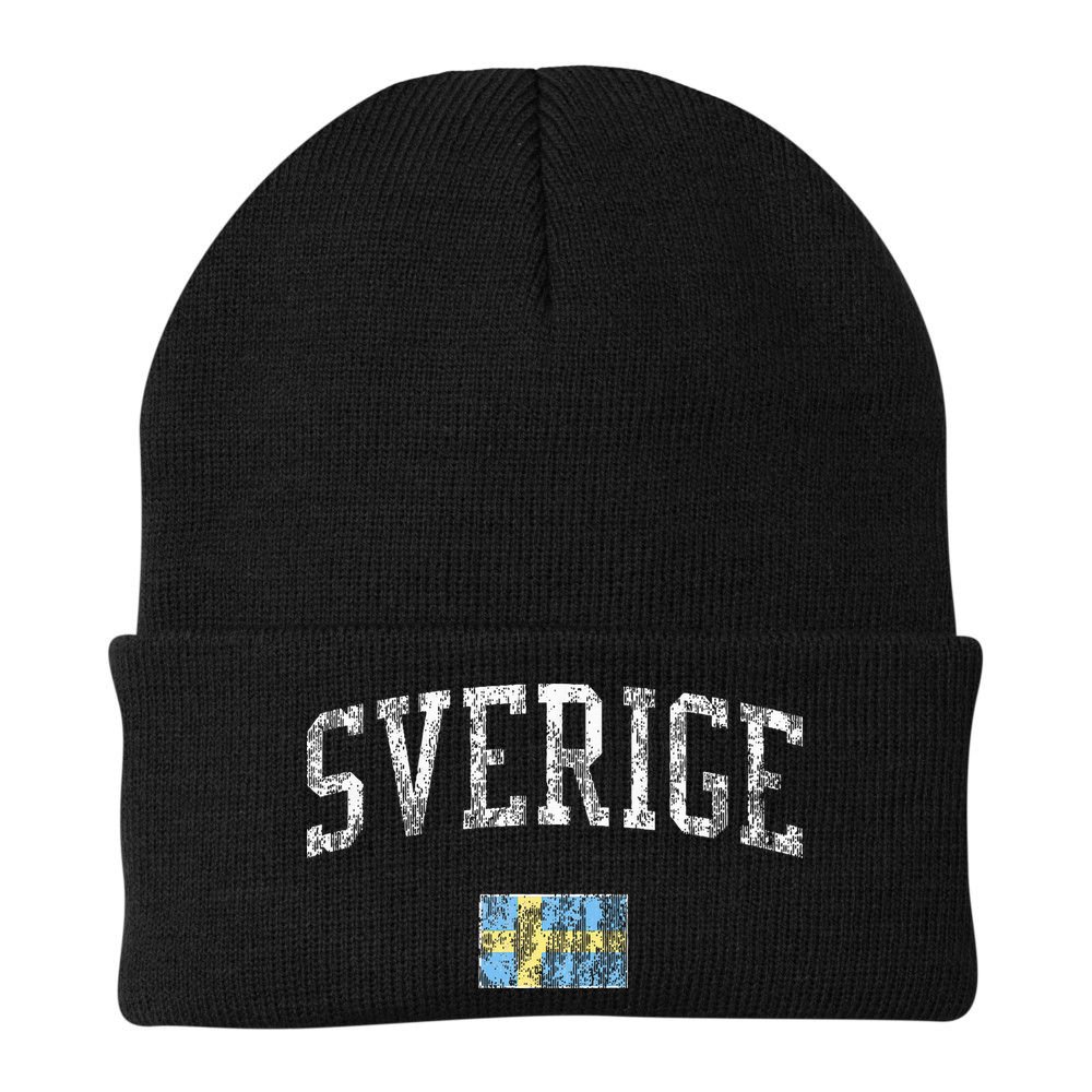 Sweden T Vintage Sports Design Swedish Flag Beanie