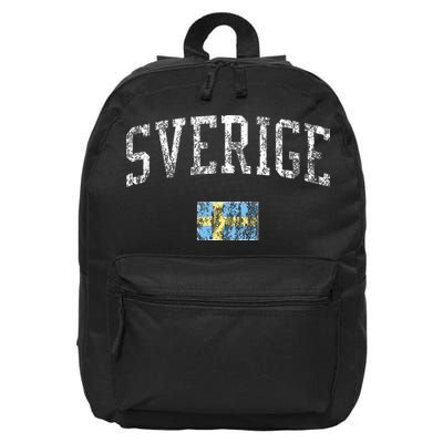 Sweden T Vintage Sports Design Swedish Flag 16 in Basic Backpack