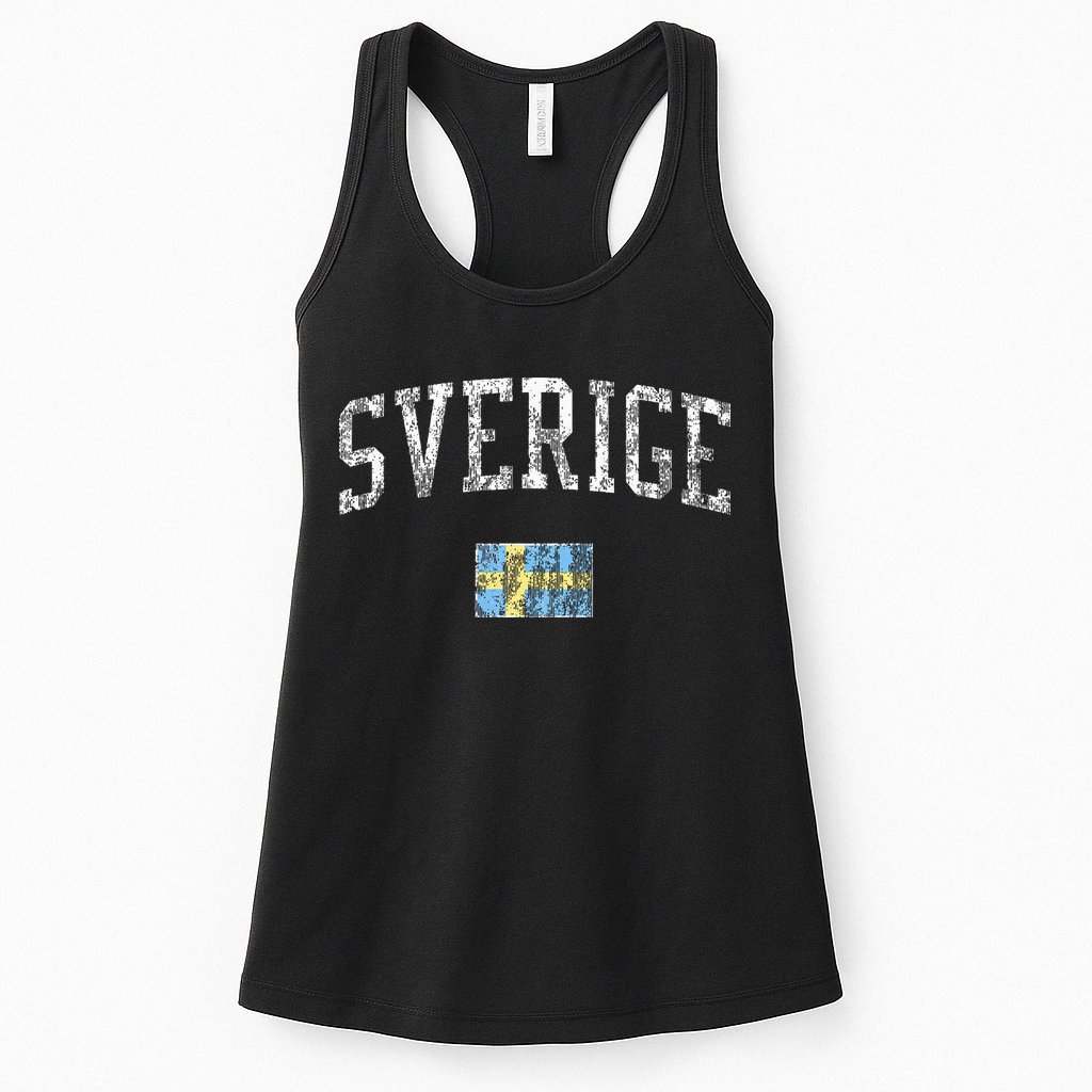 Sweden T Vintage Sports Design Swedish Flag Womens Tank Top