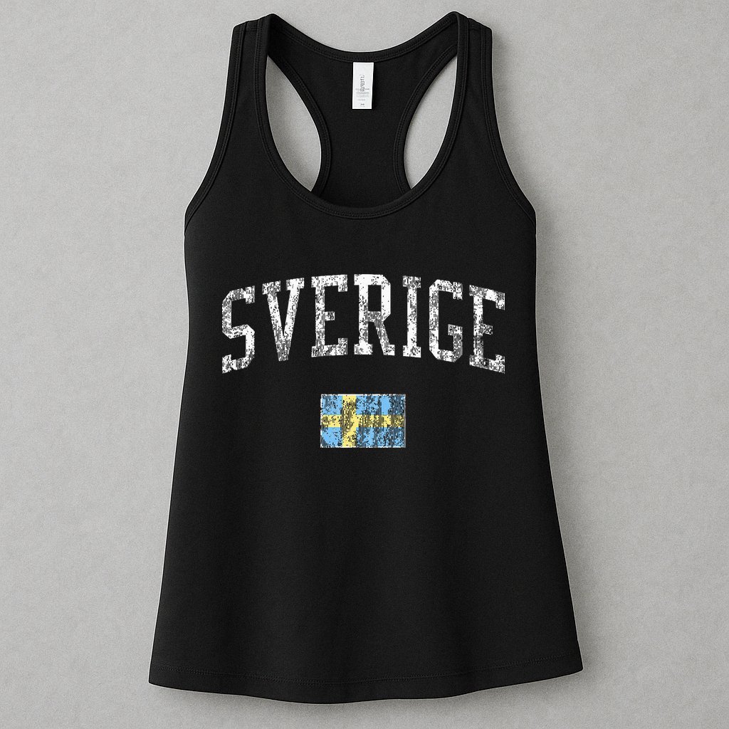 Sweden T Vintage Sports Design Swedish Flag Womens Tank Top