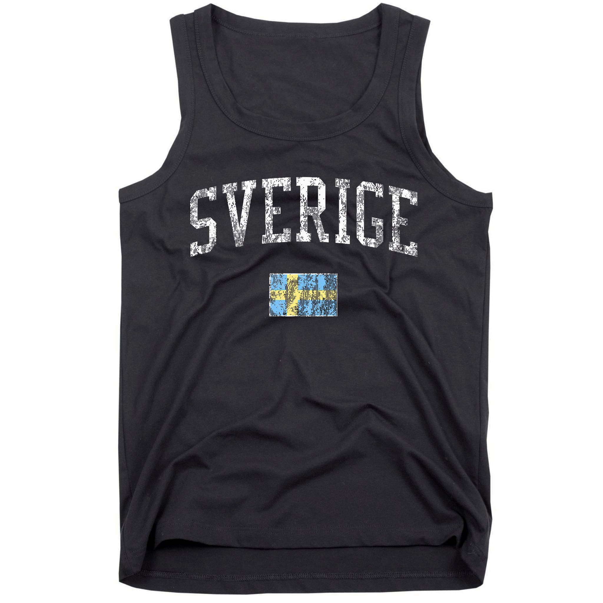 Sweden T Vintage Sports Design Swedish Flag Tank Top