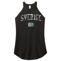 Sweden T Vintage Sports Design Swedish Flag Women's Perfect Tri Rocker Tank