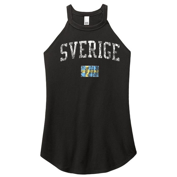 Sweden T Vintage Sports Design Swedish Flag Women's Perfect Tri Rocker Tank