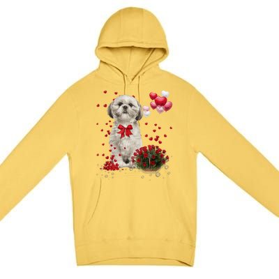 Shih Tzu Valentines Day Funny Dog Lover Happy Valentine Premium Pullover Hoodie