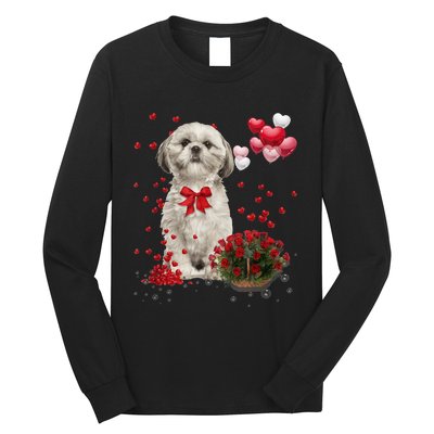 Shih Tzu Valentines Day Funny Dog Lover Happy Valentine Long Sleeve Shirt