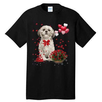 Shih Tzu Valentines Day Funny Dog Lover Happy Valentine Tall T-Shirt