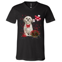 Shih Tzu Valentines Day Funny Dog Lover Happy Valentine V-Neck T-Shirt