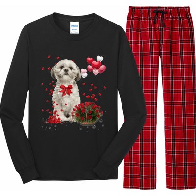 Shih Tzu Valentines Day Funny Dog Lover Happy Valentine Long Sleeve Pajama Set