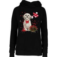 Shih Tzu Valentines Day Funny Dog Lover Happy Valentine Womens Funnel Neck Pullover Hood