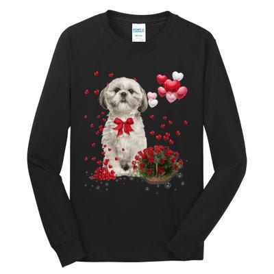 Shih Tzu Valentines Day Funny Dog Lover Happy Valentine Tall Long Sleeve T-Shirt