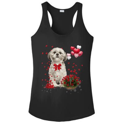 Shih Tzu Valentines Day Funny Dog Lover Happy Valentine Ladies PosiCharge Competitor Racerback Tank