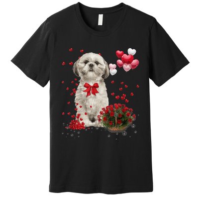 Shih Tzu Valentines Day Funny Dog Lover Happy Valentine Premium T-Shirt