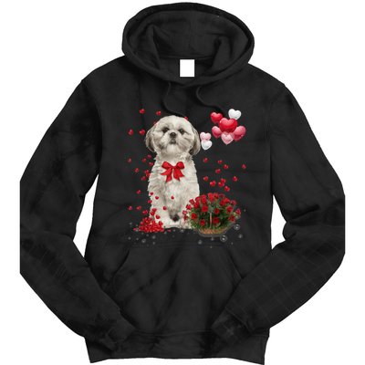 Shih Tzu Valentines Day Funny Dog Lover Happy Valentine Tie Dye Hoodie