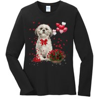 Shih Tzu Valentines Day Funny Dog Lover Happy Valentine Ladies Long Sleeve Shirt