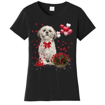 Shih Tzu Valentines Day Funny Dog Lover Happy Valentine Women's T-Shirt