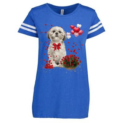 Shih Tzu Valentines Day Funny Dog Lover Happy Valentine Enza Ladies Jersey Football T-Shirt