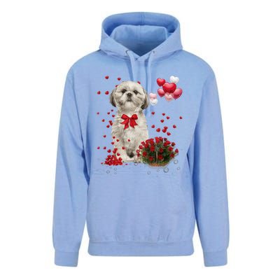 Shih Tzu Valentines Day Funny Dog Lover Happy Valentine Unisex Surf Hoodie