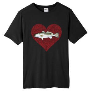 Speckled Trout Valentines Day Fish Love Fingerprint Cool Gift Tall Fusion ChromaSoft Performance T-Shirt