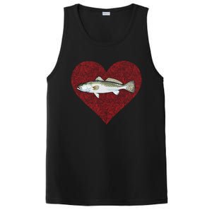 Speckled Trout Valentines Day Fish Love Fingerprint Cool Gift PosiCharge Competitor Tank