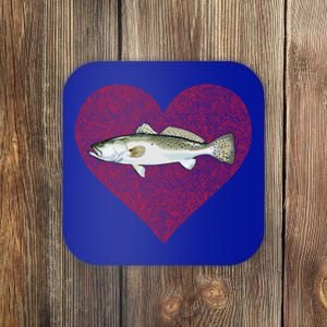 Speckled Trout Valentines Day Fish Love Fingerprint Cool Gift Coaster