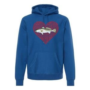 Speckled Trout Valentines Day Fish Love Fingerprint Cool Gift Premium Hoodie