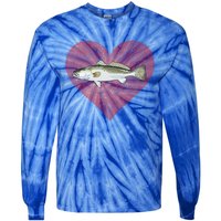 Speckled Trout Valentines Day Fish Love Fingerprint Cool Gift Tie-Dye Long Sleeve Shirt